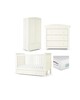 Mia 4 Piece Cotbed with Dresser Changer, Wardrobe, and Premium Dual Core Mattress Set - White